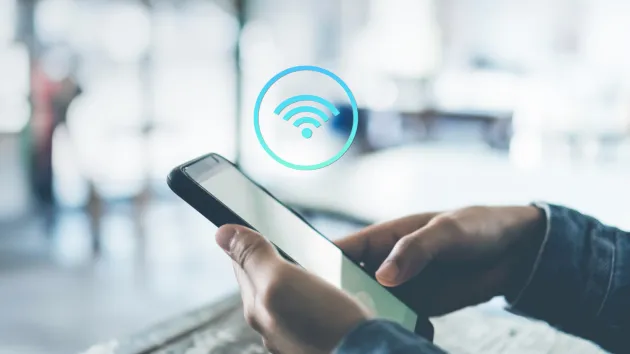 mobile phone and WiFi symbol 