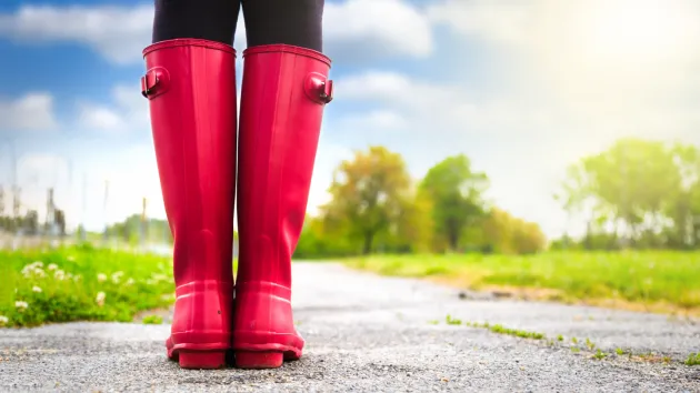 person wearing wellingtons