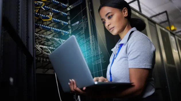 Female computer technician 