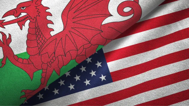 Welsh and USA Flag 