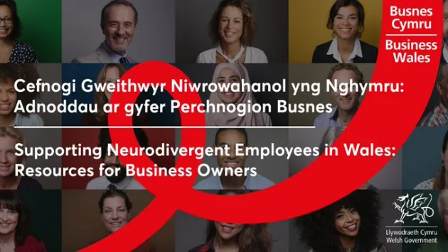 Image with text - supporting Neurodivergent employees in Wales 