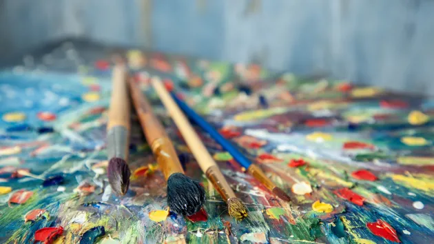 paint and brushes for art 