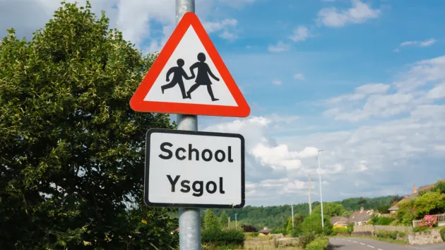 School / Ysgol sign