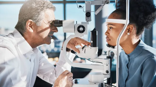 Person having an eye test