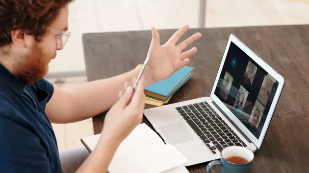 Webinar with laptop