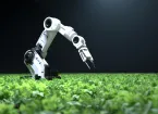 Agri tech - robotic arm and crops 