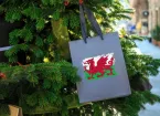 Christmas tree with gift bag - Welsh Flag 