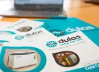 Image of pamphlets printed with Dulas branding