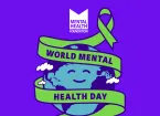 World Mental Health Day logo - green ribbon