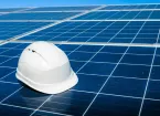 Solar panels and hard hat 