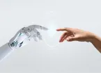 robot and human hand