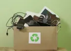box of electrical equipment for recycling 