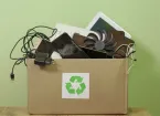 box of electrical equipment for recycling 