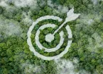 Green business - trees and symbol to represent a target