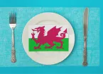 Plate with Welsh flag 