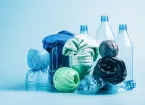 plastic bottles and clothes made from recycled products
