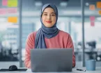 Female engineer wearing a Hijab 