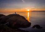 Strumble Head lighthouse at sunrise 