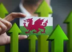 Green arrows and Welsh flag