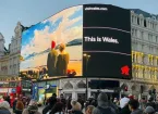 This is Wales text on an advert in Piccadilly London
