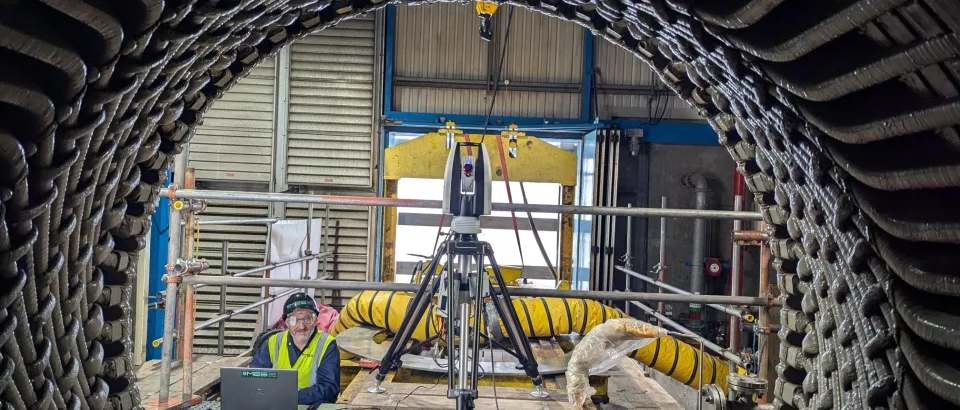 MES worker inside engine