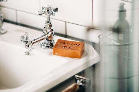 A bar of GoodWash soap.