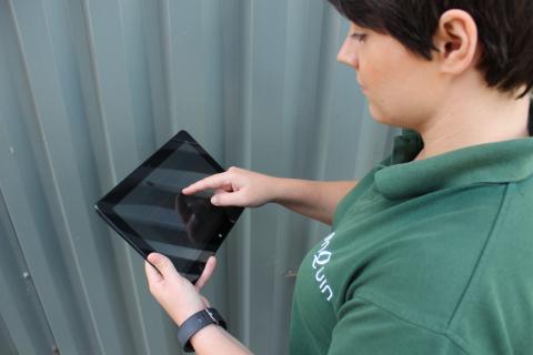 Woman using a mobile tablet
