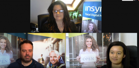 The InSynch team on a video call.