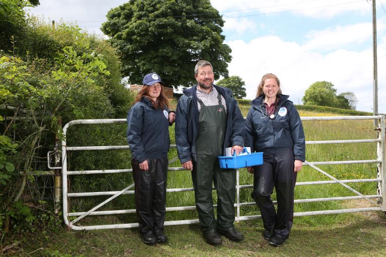 Veterinary surgeons Mo Kemp, Richard Kemp and Kris Henry of Calcoed Vets, one of the approved vet practices delivering these new Animal Health & Welfare training workshops in North Wales.