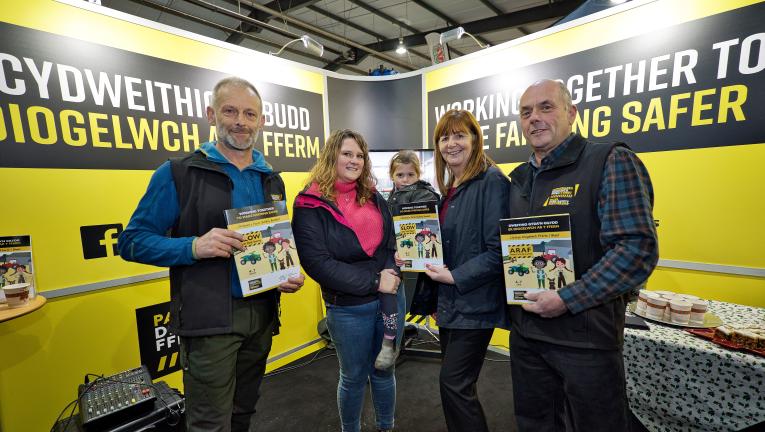 Pictured at the Winter Fair in Builth Wells, Welsh Government Minister for Rural Affairs Lesley Griffiths launches the Wales Farm Safety Partnership's new farm safety campaign to help keep young children safe on Welsh farms.