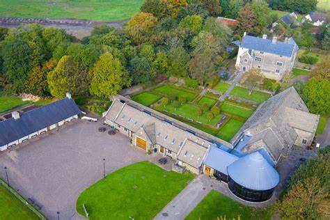 aerial shot of Llancaich Fawr Manor