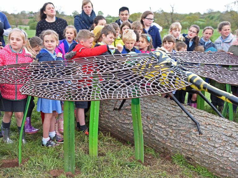 Clubtail dragonfly sculpture unveiling_Holt Castle Park