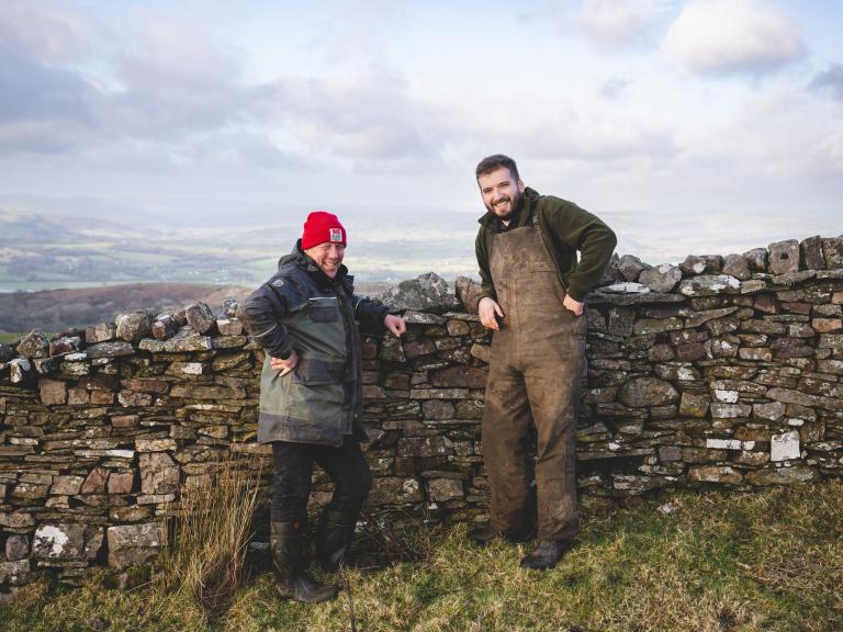 image of Ian Rickman and Sean Jeffreys next to a dry stone wall