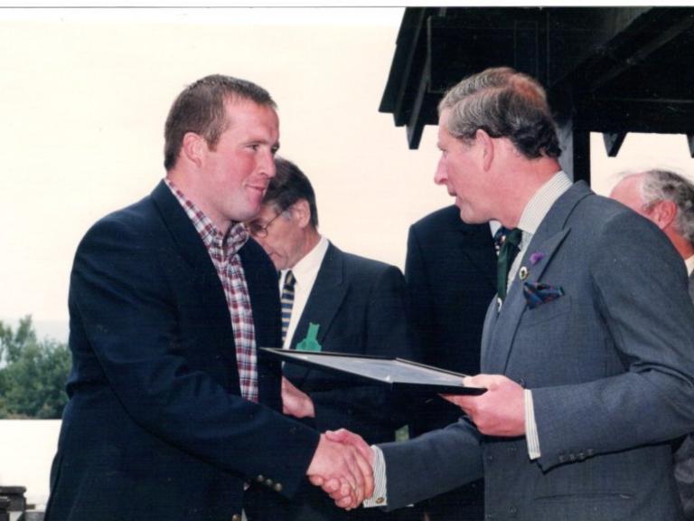 Richard being presented by Prince Charles at the Royal Welsh Show 2021