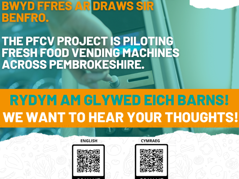leaflet promoting Pembrokeshire Fresh Community Vending Survey 