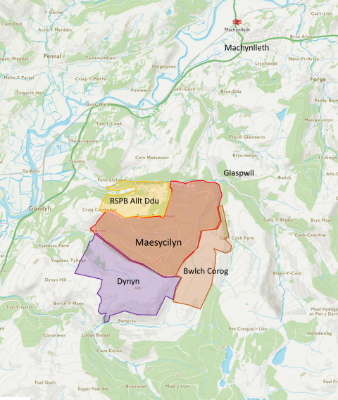 Maesycilyn neighbouring properties map 